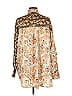 Entro 100% Polyester Print Gold Long Sleeve Blouse Size M - photo 2