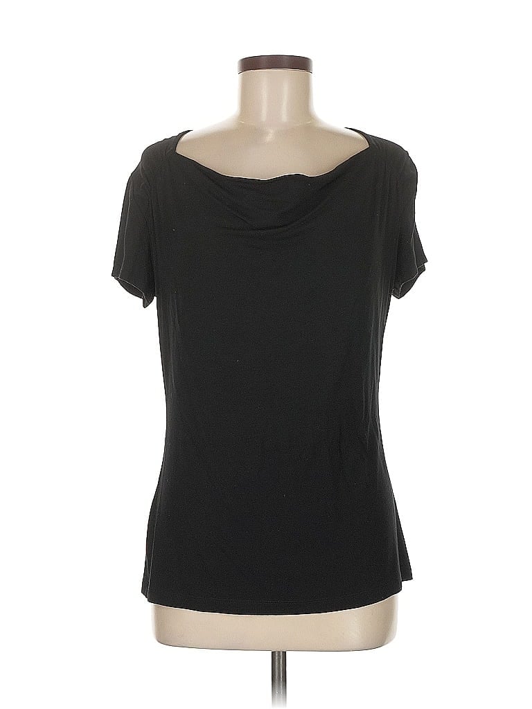 Pre-owned Willi Smith Short Sleeve Top Black Cowl Neck Tops