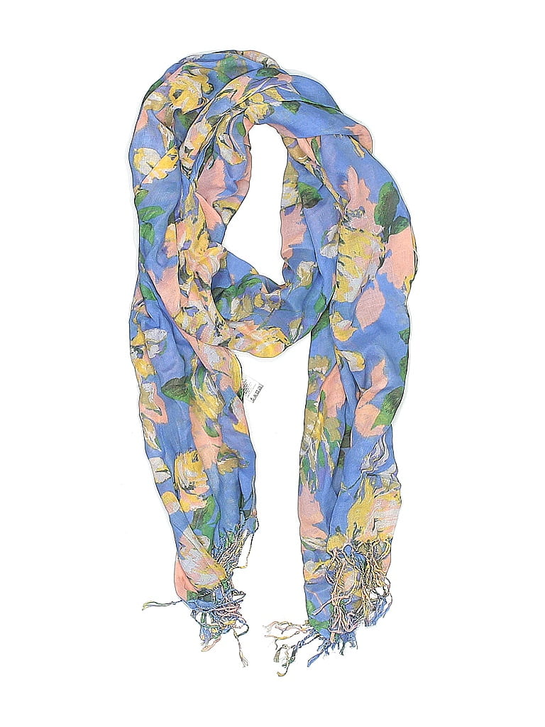 Isaac Mizrahi LIVE! 100% Rayon Floral Blue Scarf One size - photo 1