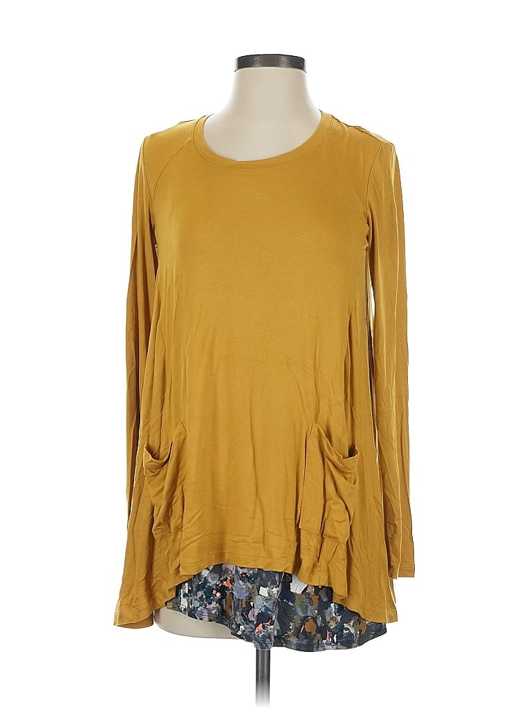 LOGO by Lori Goldstein Yellow Casual Dress Size XS - photo 1