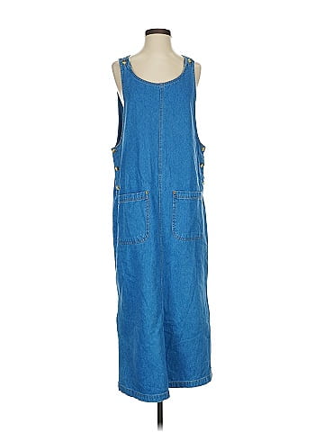 Blue J. 1990s Blue Denim Overall Dress Classic (view 1)