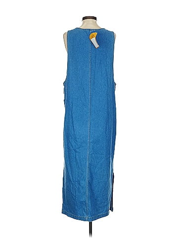 Blue J. 1990s Blue Denim Overall Dress Classic (view 2)