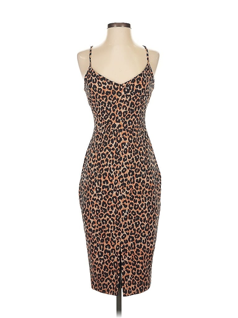 Likely Animal Print Brown Cocktail Dress Size 2 - photo 1