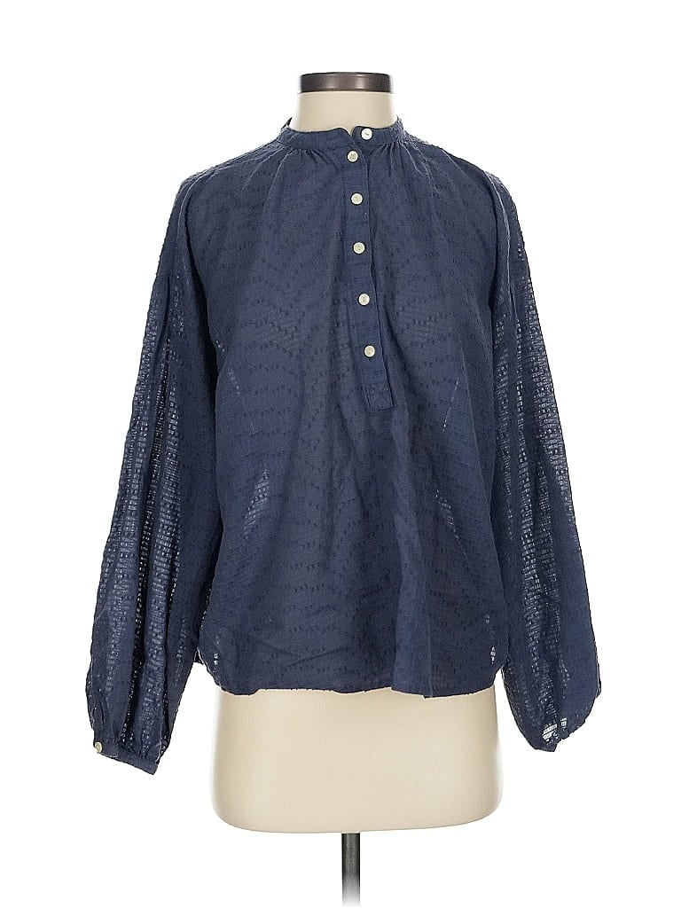 Pre-owned Universal Thread Long Sleeve Blouse In Blue