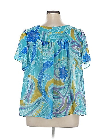 Susan Graver Short Sleeve Blouse (view 2)