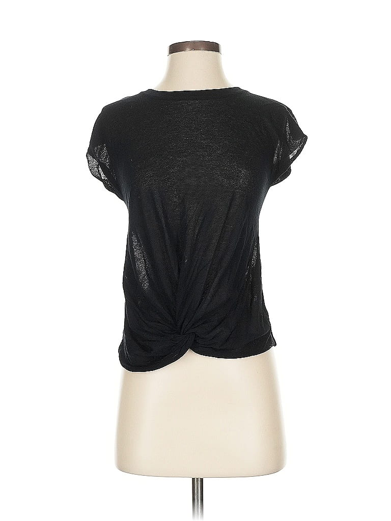 Pre-owned T Tahari Short Sleeve Top Black Keyhole Neckline Tops