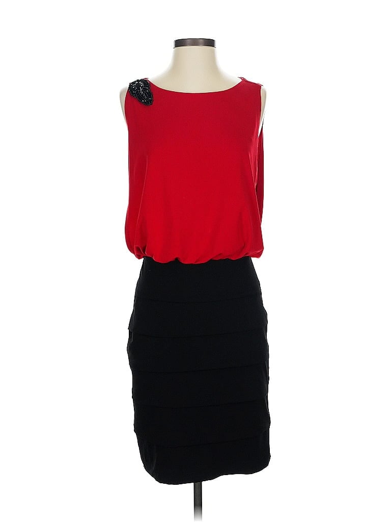 En Focus Studio Color Block Red Cocktail Dress Size 4 - photo 1