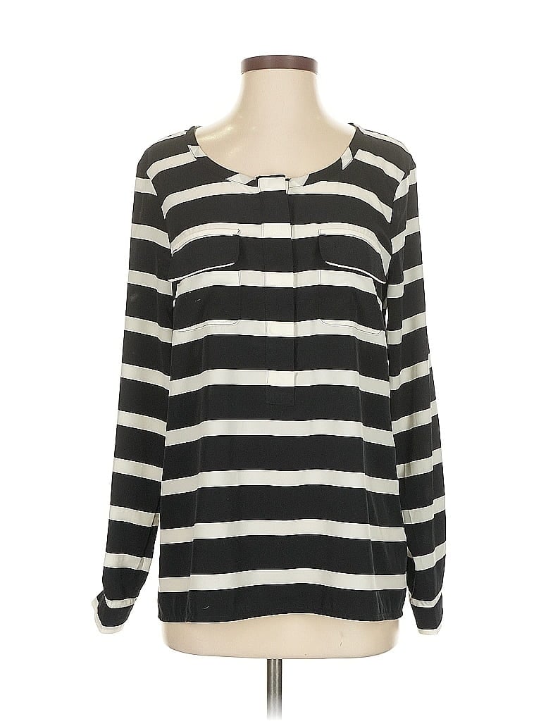Pre-owned Gap Long Sleeve Blouse In Black