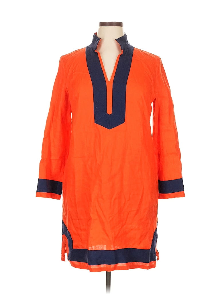 Sail to Sable 100% Linen Orange Casual Dress Size XL - photo 1