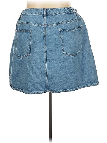 Shiny By Nature Denim Skirt (view 2)