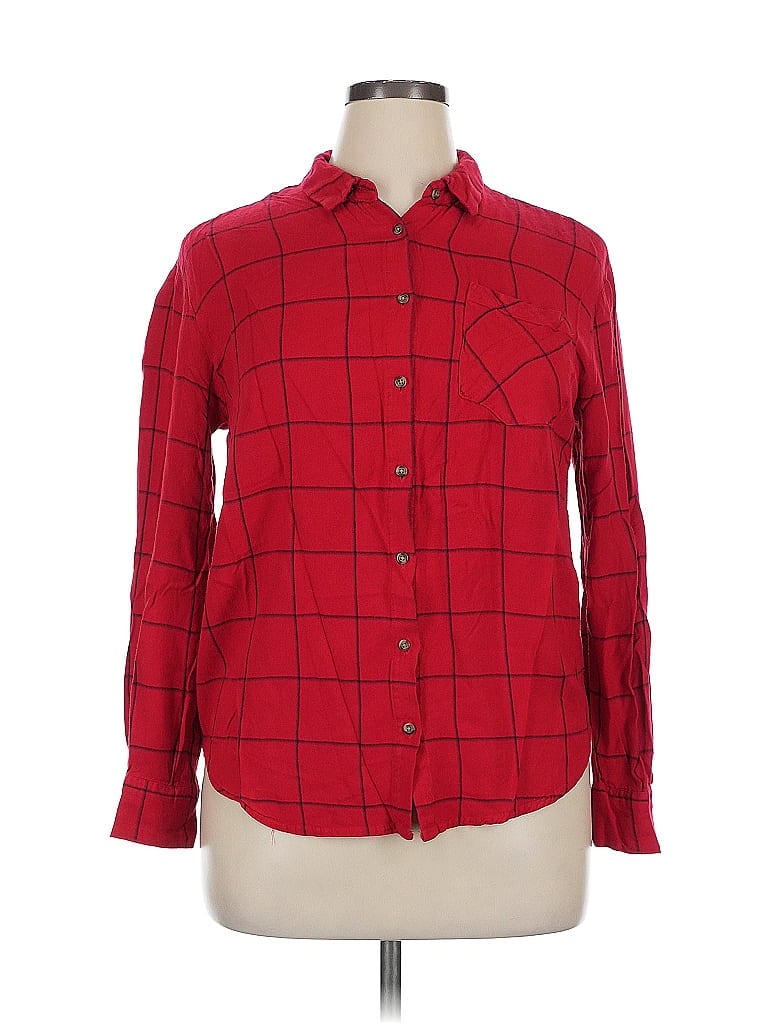 Pre-owned A New Day Long Sleeve Button Down Shirt In Red