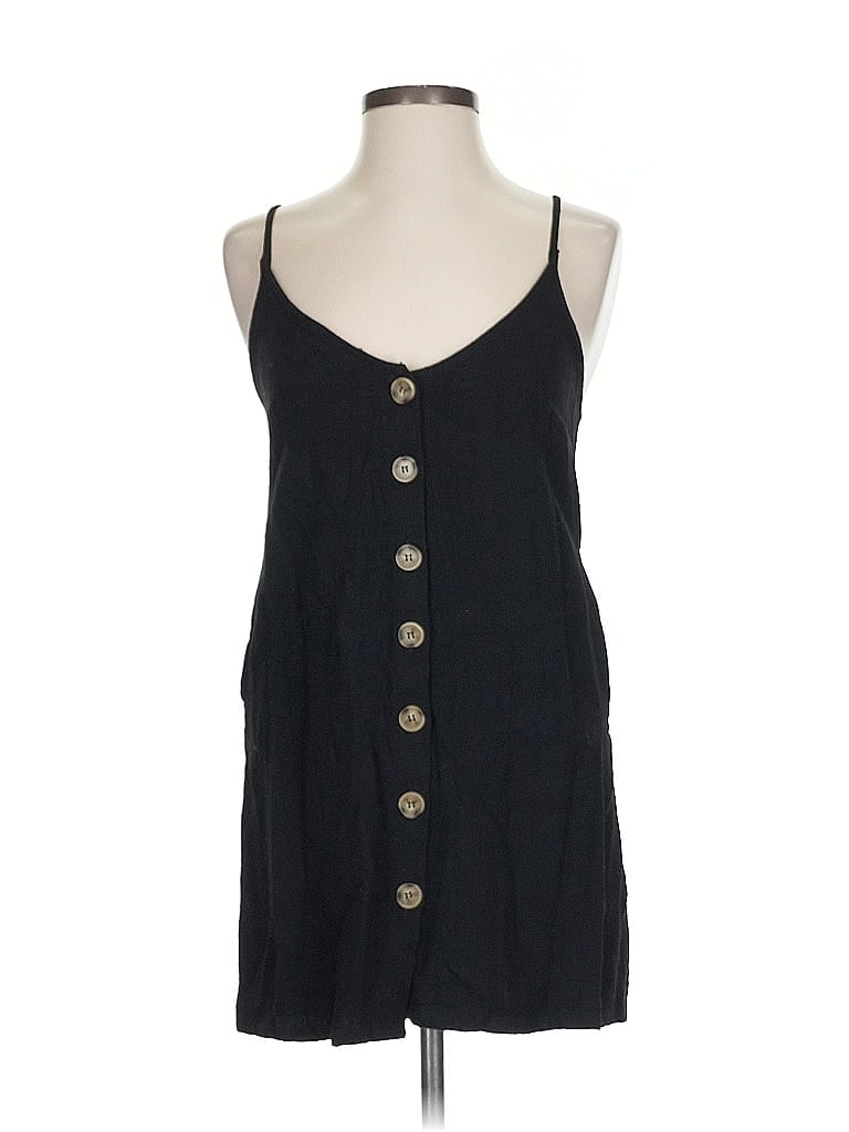 Pre-owned Pink Lily Sleeveless Button Down Shirt In Black