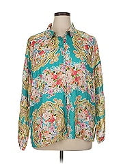 Johnny Was Long Sleeve Silk Top