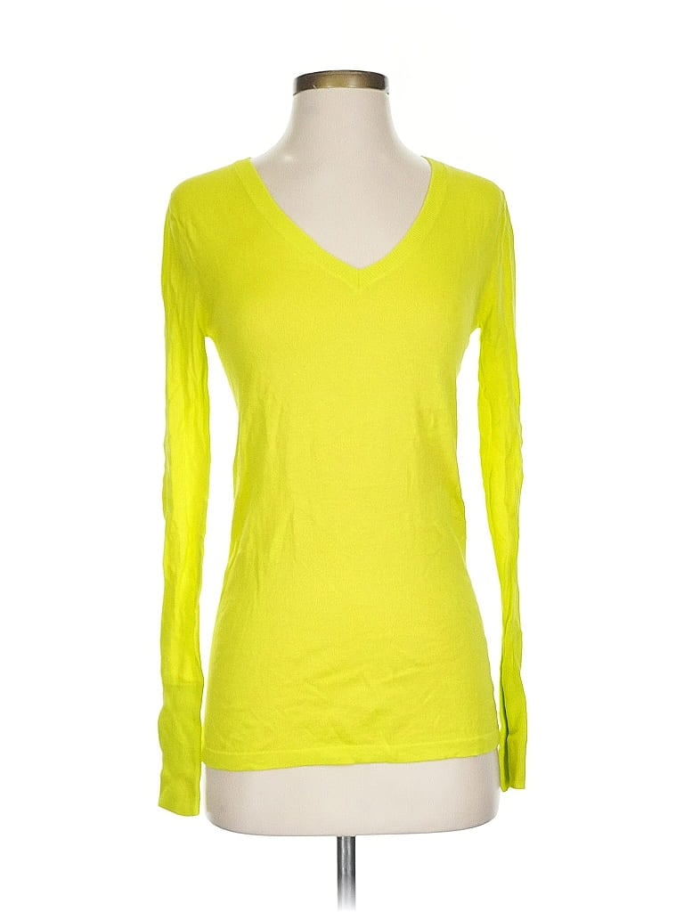 Pre-owned Halogen Long Sleeve T-shirt In Yellow