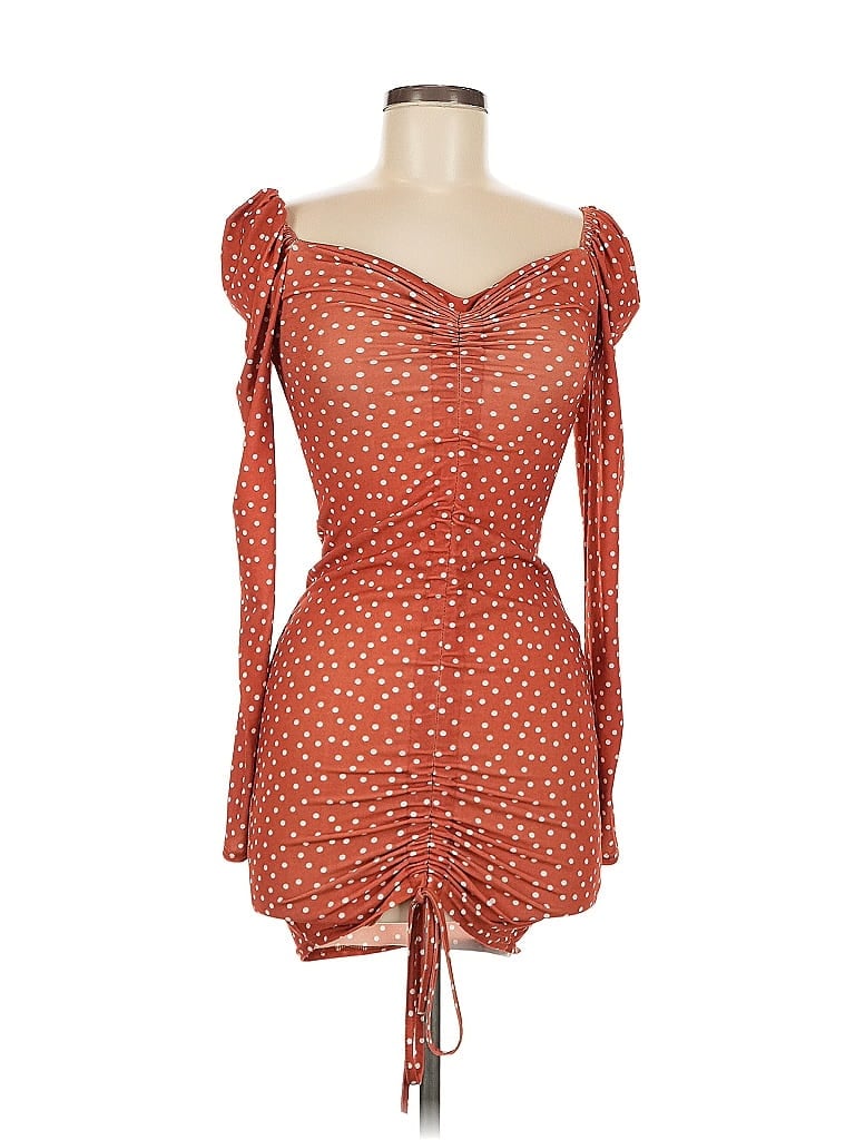 Pre-owned Prettylittlething Casual Dress In Orange