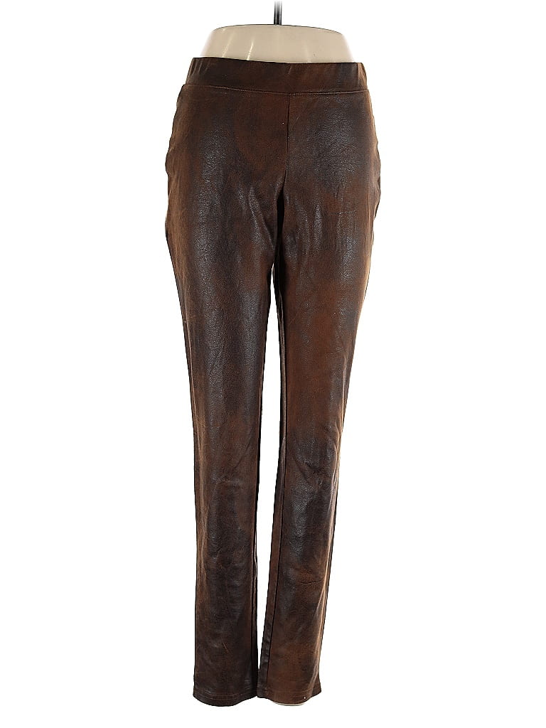Click to view more detailed imagery on our partner's website Pre-owned Rafaella Faux Leather Pants In Brown