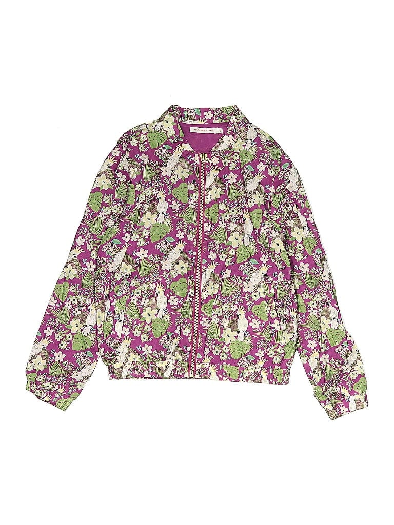 Monoprix Floral Green Track Jacket Size 6 (big kids) - photo 1