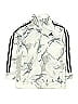 Adidas 100% Polyester Silver White Track Jacket Size 7 (big kids) - photo 1