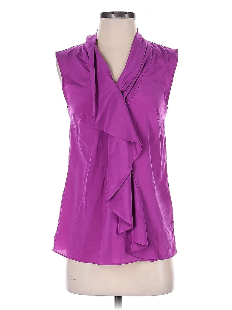 ETRO Purple Sleeveless Silk Top Size EU (IT) 42 / US 6 - photo 1