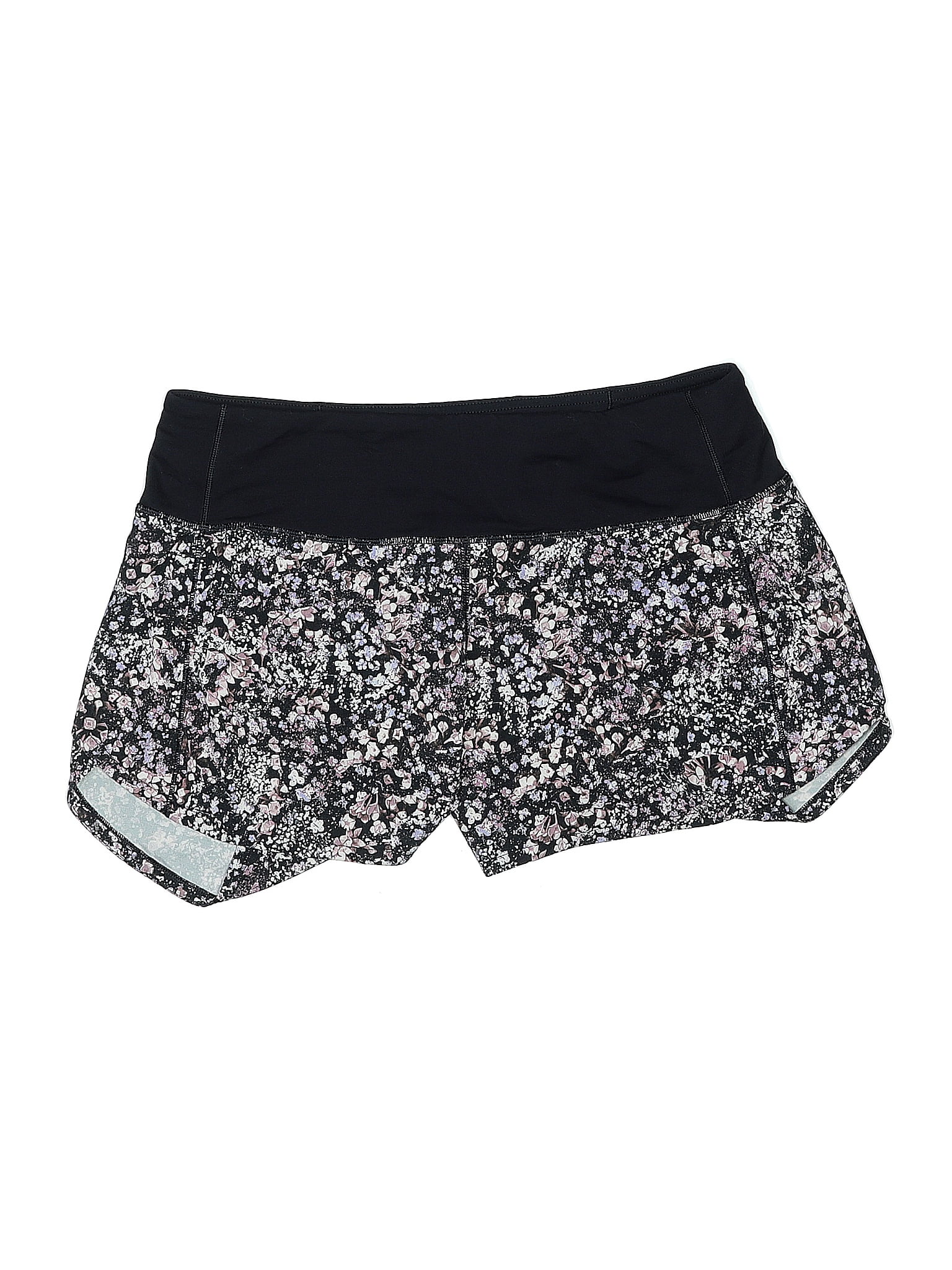 Lululemon Athletica Print Black Shorts Size 6 (tall)