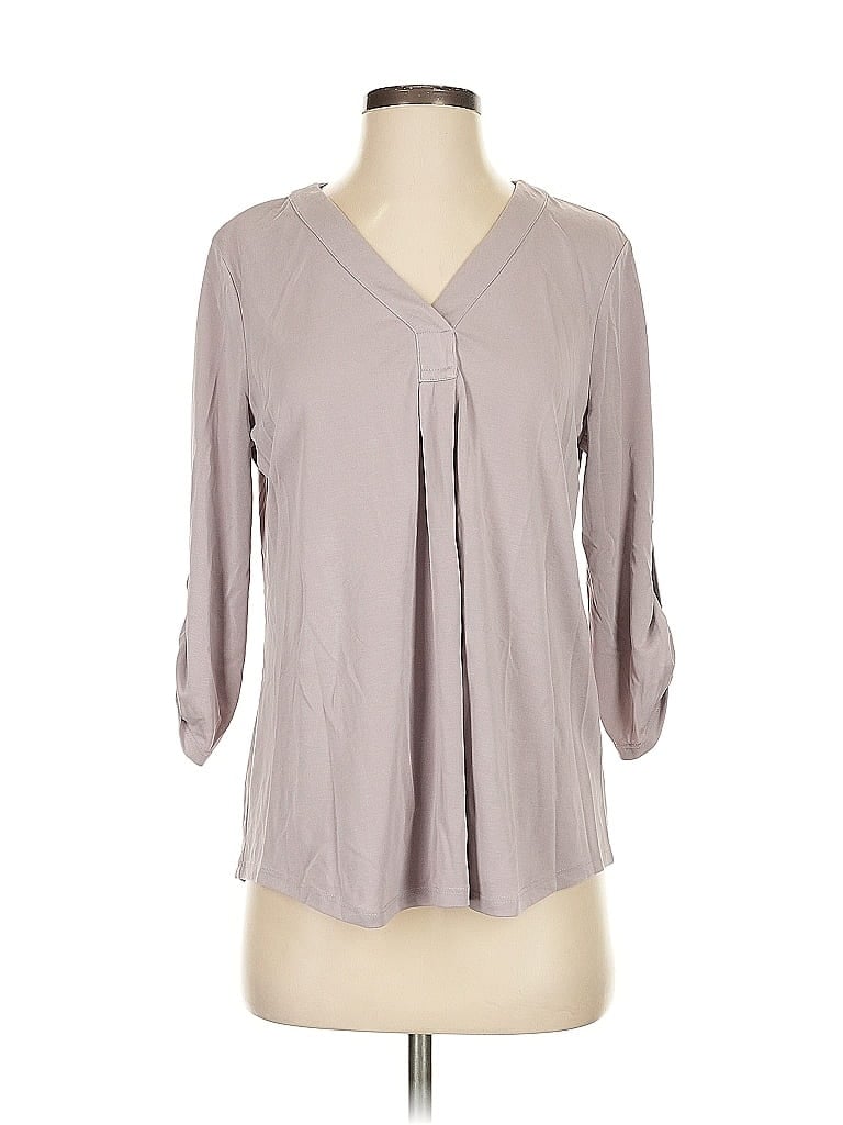 Pre-owned Adrianna Papell 3/4 Sleeve Blouse In Gray