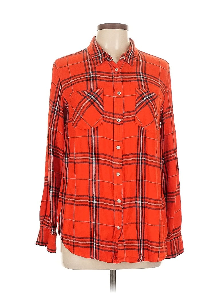 Pre-owned A New Day Long Sleeve Button Down Shirt In Orange