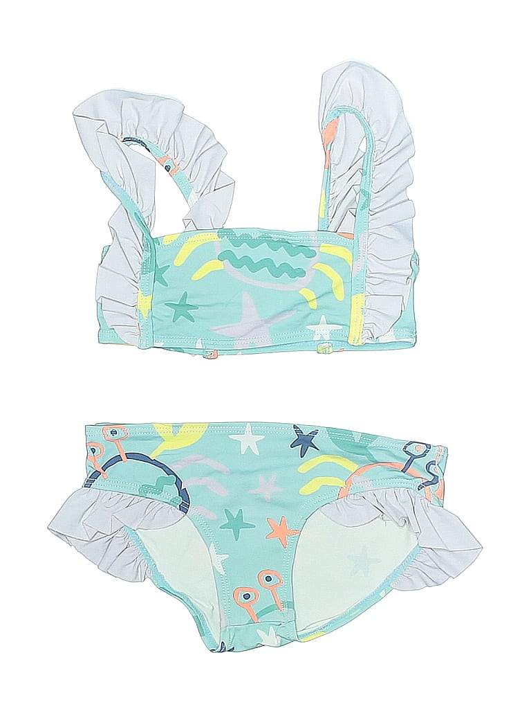 Stella McCartney Graphic Blue Two Piece Swimsuit Size 4 - photo 1