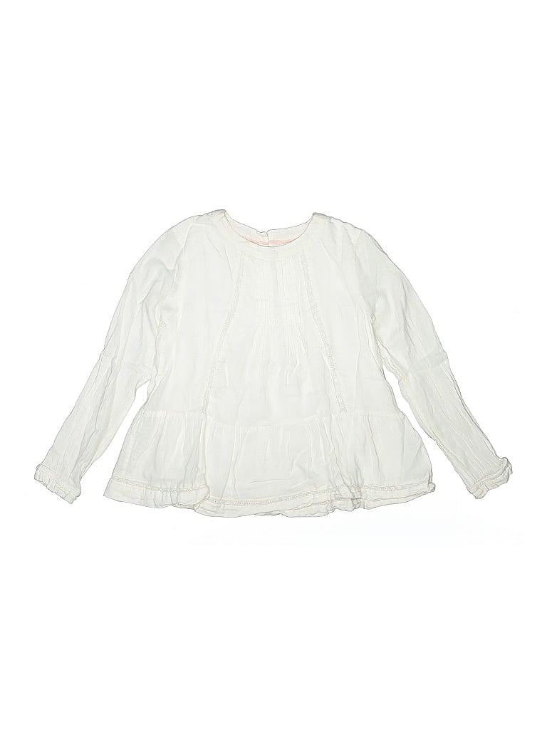 Mini Boden 100% Cotton Ivory Long Sleeve Blouse Size 7 (big kids) - photo 1