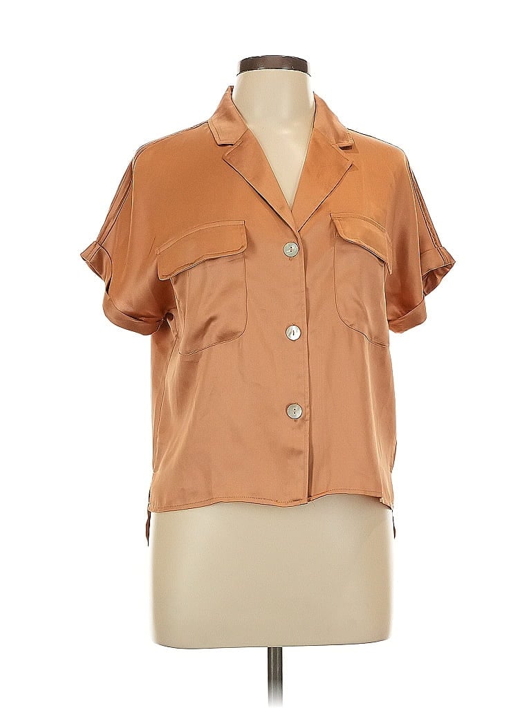 RACHEL ZOE TJX Pre-owned Short Sleeve Blouse In Brown