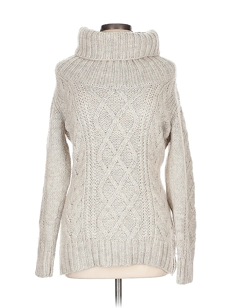 Barbour Gray Tan Turtleneck Sweater Size 12 - photo 1