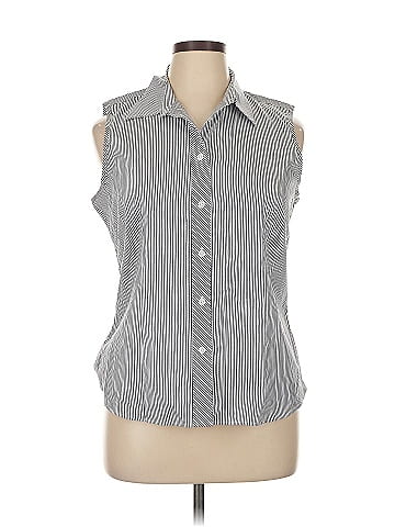 Kasper Sleeveless Button-Down Shirt (view 1)