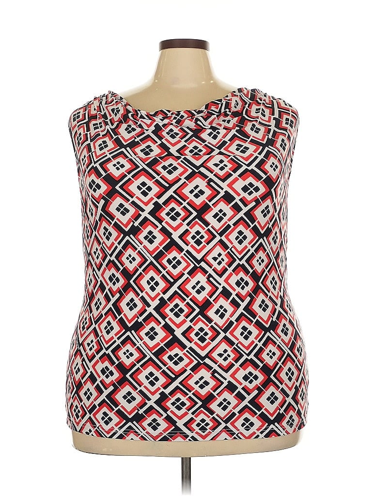 Pre-owned Chaps Sleeveless Blouse In Red