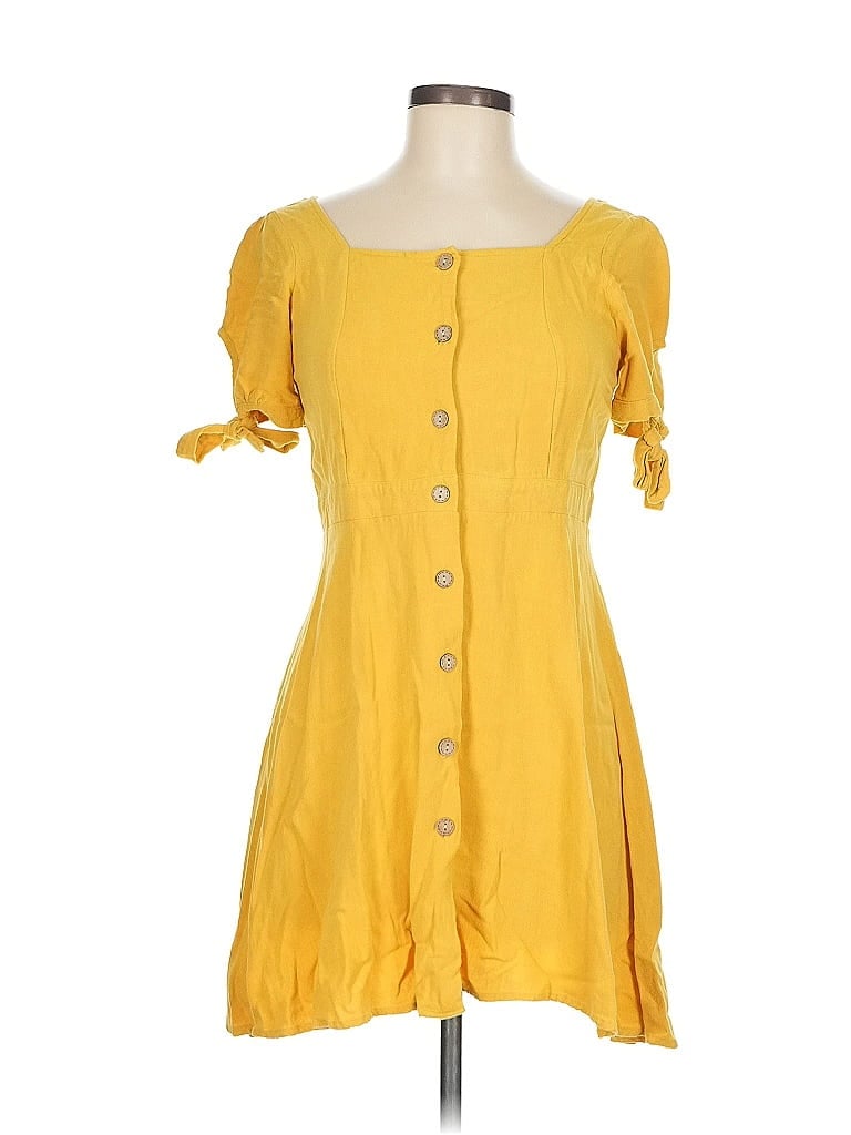 Pre-owned Unbranded Casual Dress In Yellow