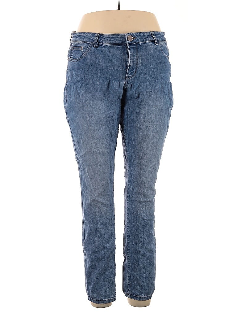 Soho JEANS NEW YORK & COMPANY Solid Blue Jeans Size 16 - photo 1