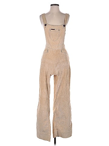 Landlubber 1970s Landlubber Tan Corduroy Overalls with Straps (view 1)