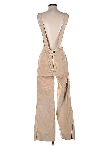 Landlubber 1970s Landlubber Tan Corduroy Overalls with Straps (view 2)