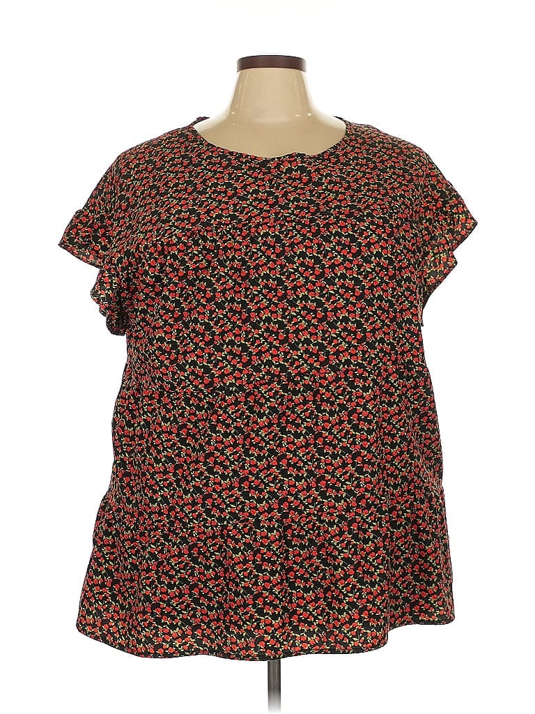 Pre-owned Shein Curve Short Sleeve T-shirt In Brown