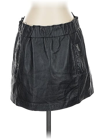 Aqua Faux Leather Skirt (view 1)