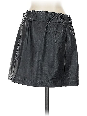 Aqua Faux Leather Skirt (view 2)