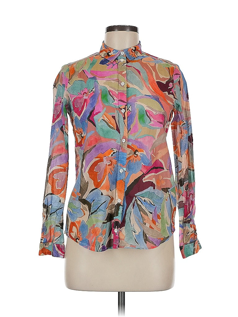 Sézane 100% Cotton Print Pink 3/4 Sleeve Blouse Size 34 waist - photo 1
