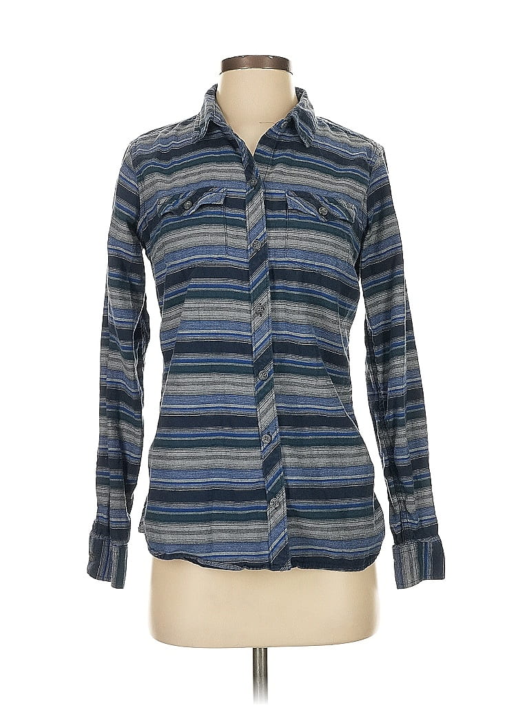 Pre-owned Eddie Bauer Long Sleeve Button Down Shirt In Blue