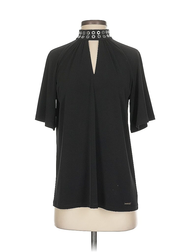 Pre-owned Michael Michael Kors Short Sleeve Blouse In Black