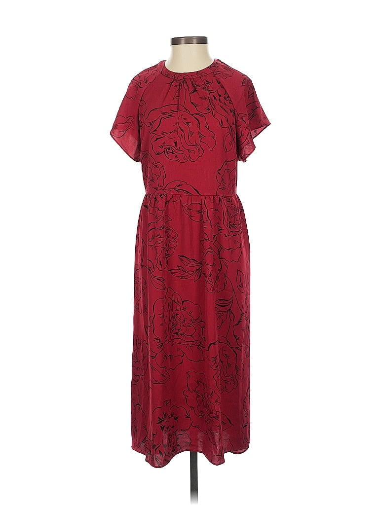 Pre-owned Ann Taylor Factory Casual Dress In Burgundy