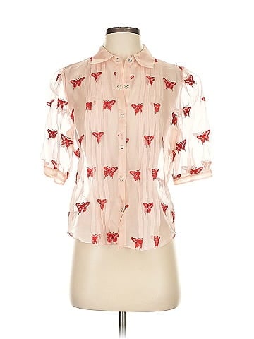 fleur du mal Short Sleeve Silk Top (view 1)