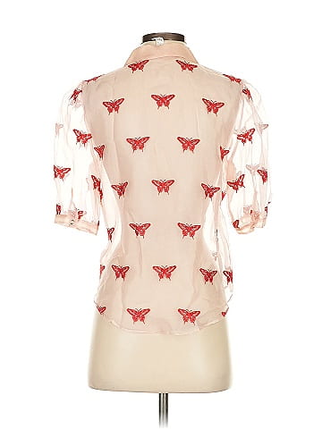 fleur du mal Short Sleeve Silk Top (view 2)