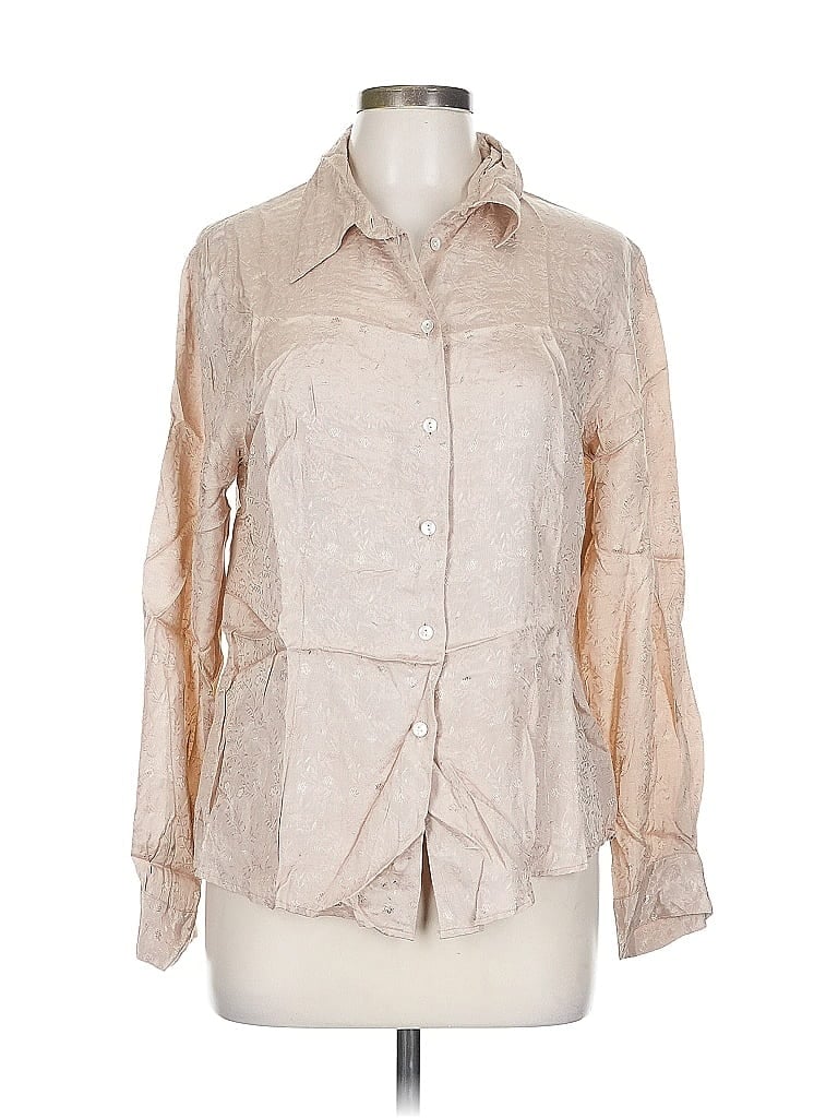 Pre-owned Assorted Brands Long Sleeve Button Down Shirt In Brown