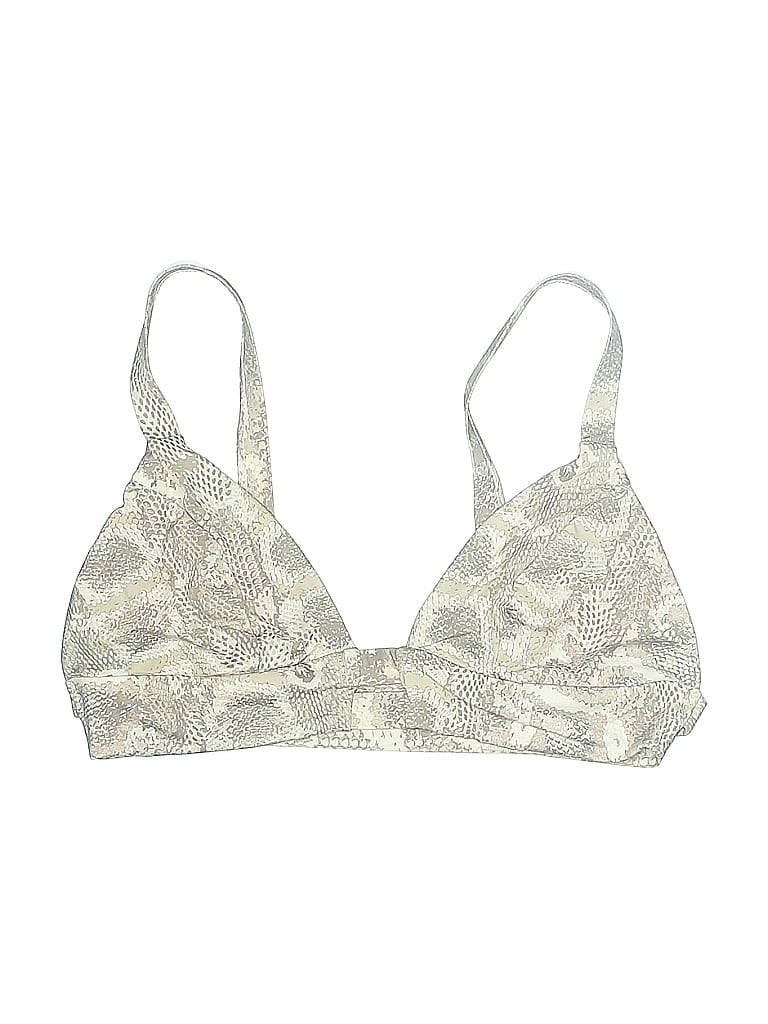 Pre-owned Vitamin A Swimsuit Top Tan Paisley Pattern Swimwear In Brown