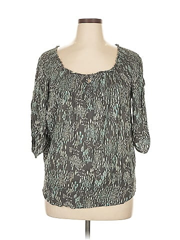a.n.a. A New Approach 3/4 Sleeve Blouse (view 1)
