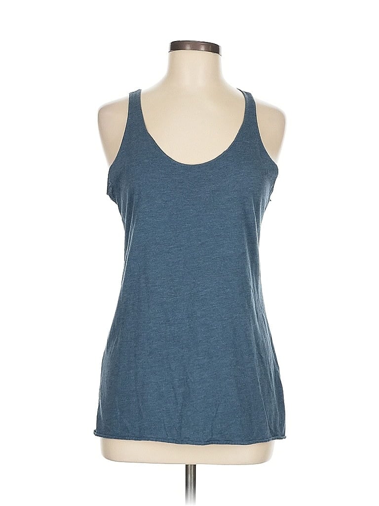 Pre-owned Next Level Apparel Tank Top Blue Halter Neckline Tops