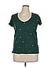 Victoria's Secret Pink 100% Cotton Stars Green Short Sleeve Top Size L - photo 1